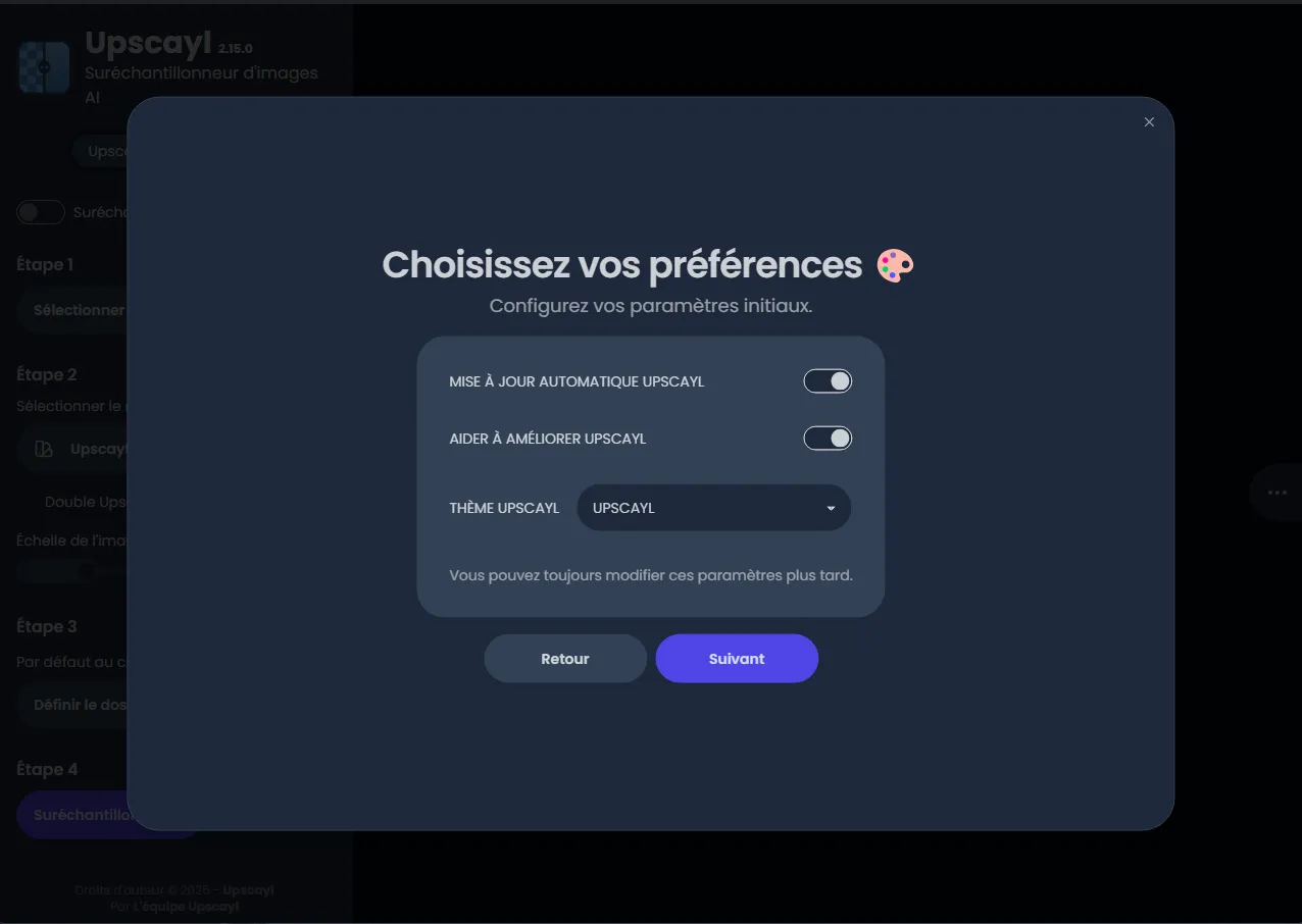 Préférences d'Upscayl